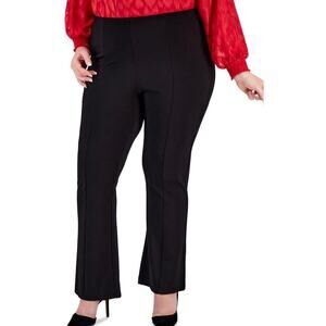 Calvin Klein Plus Size Seamed High-Rise Wide-Leg Pants Black size 1X, w2xkx218